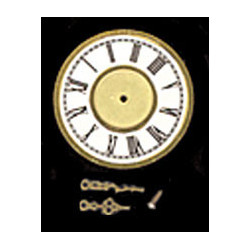 7-3/4IN WHITE ROMAN DIAL W/HANDS/BRASS B