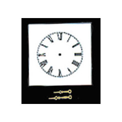 6IN SQUARE WHITE ROMAN DIAL W/HANDS