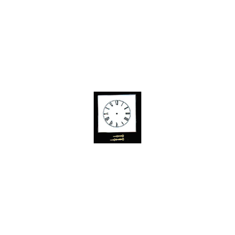 6IN SQUARE WHITE ROMAN DIAL W/HANDS