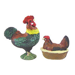 HEN & ROOSTER BANTY PAINTED