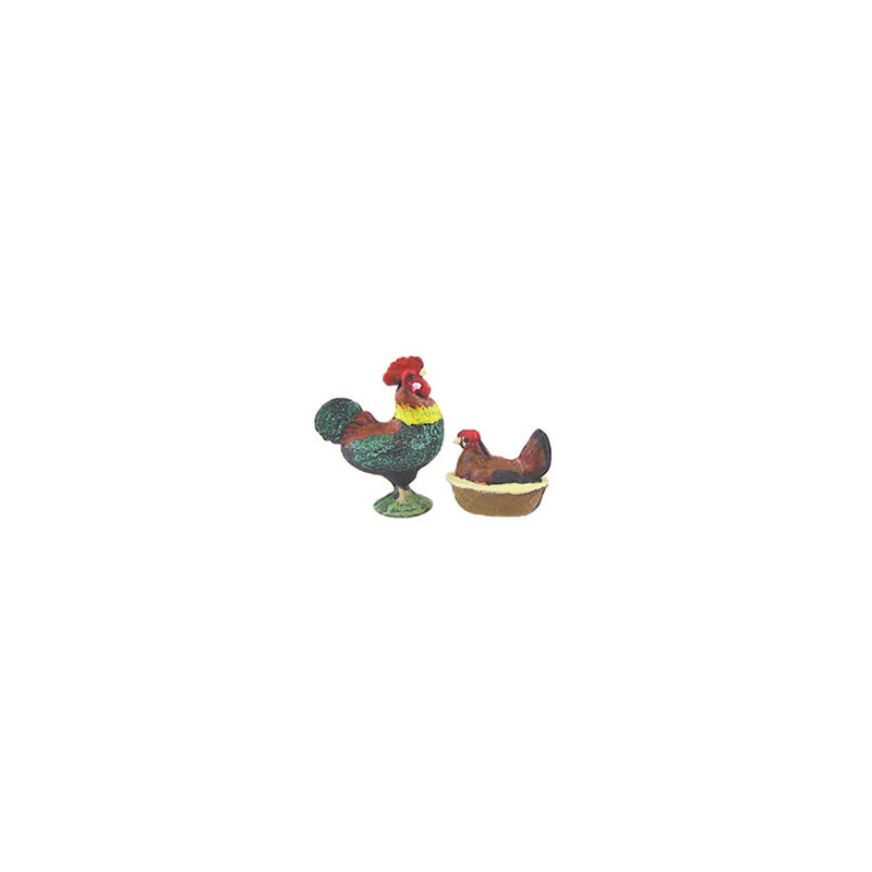 HEN & ROOSTER BANTY PAINTED