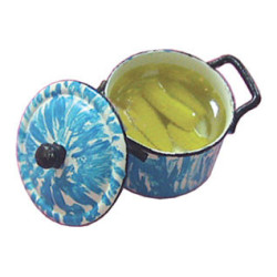 CORN ON COB/FLOW BLUE KETTLE