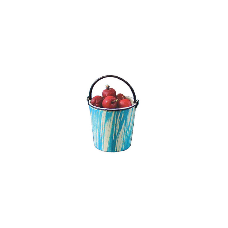 APPLES IN FLOW BLUE PAIL