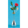 SINGLE ROSE,RD,ASST ALUM. & BRASS VASES
