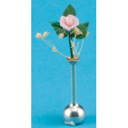 Single Rose,lt Pk,asst Alum Vases