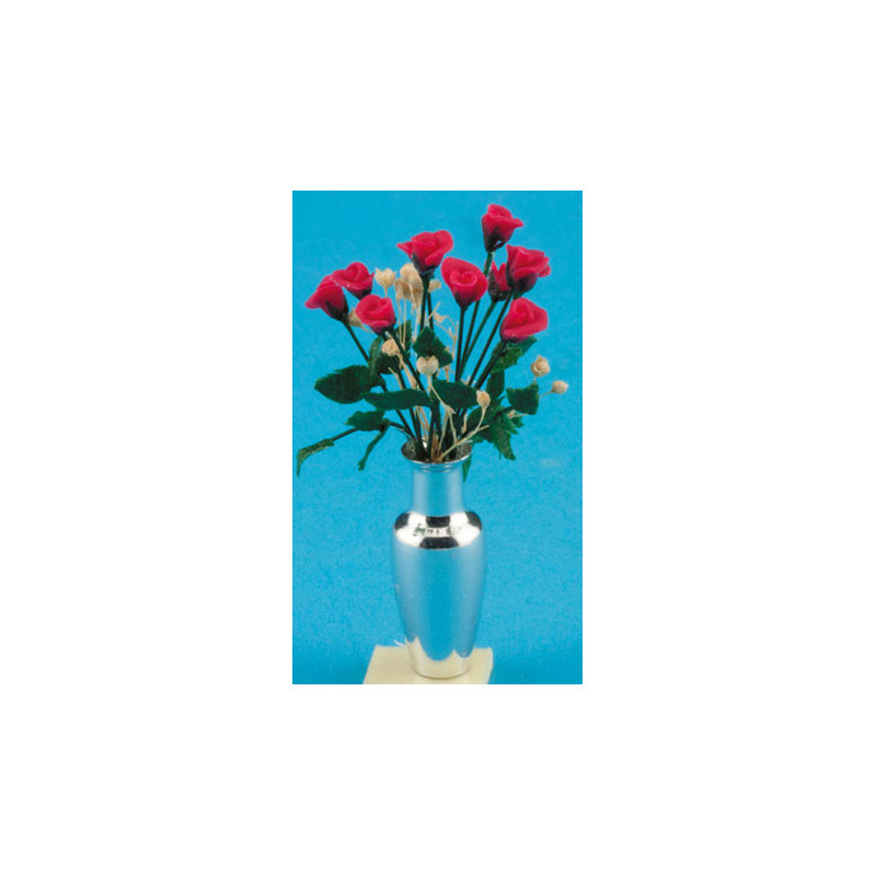 Dz Dark Pink Roses In Alum Vase