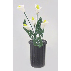 VASE BLACK W/CALLA LILIES