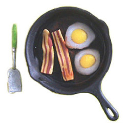 BACON & EGGS W/PAN & SPATULA