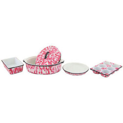 ROASTER/PAN SET 5PCS FLOW RED