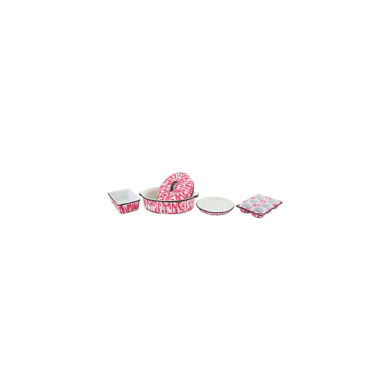 ROASTER/PAN SET 5PCS FLOW RED