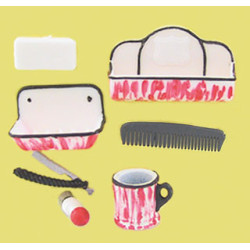 SHAVING ACCESSORIES 6PCS FLOW RED