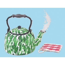 TEAKETTLE W/POTHOLDER FLOW GREEN