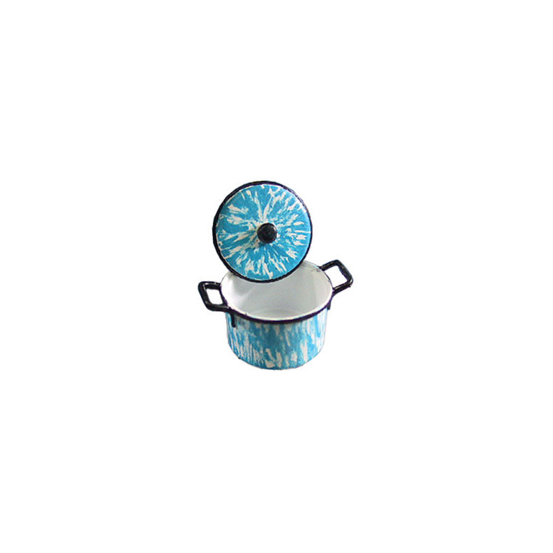 KETTLE W/LID/FLOW BLUE