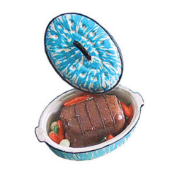 POT ROAST/FLOW BLUE ROASTING PAN