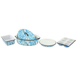 ROASTER/PAN SET 5PCS FLOW BLUE