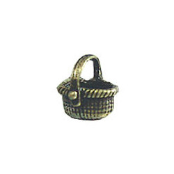 ANTIQUE BRASS BASKET/OVAL