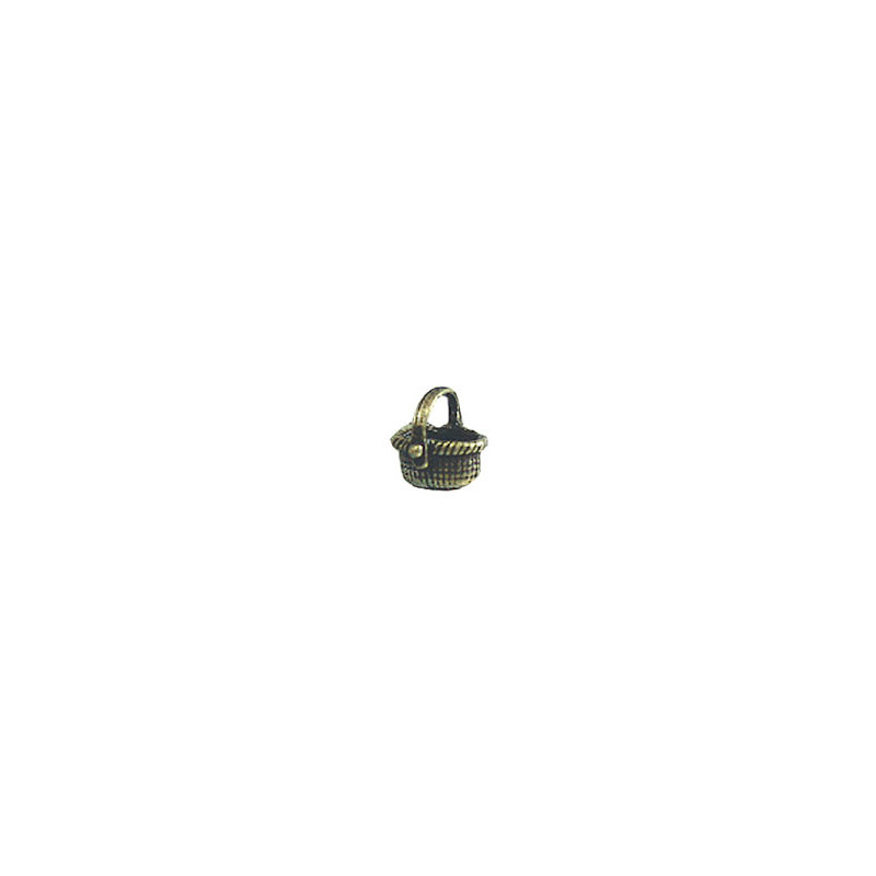 ANTIQUE BRASS BASKET/OVAL