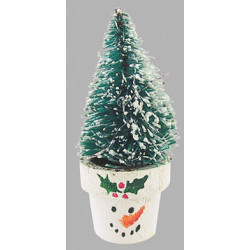Tree In Snowman Flowerpot