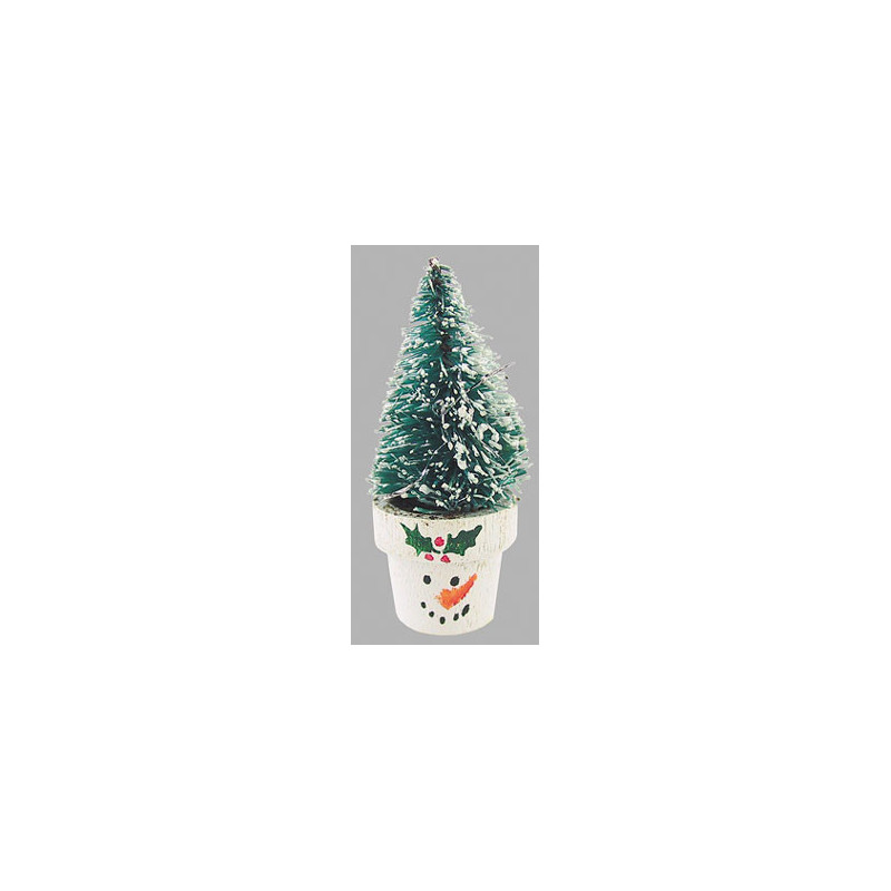 Tree In Snowman Flowerpot