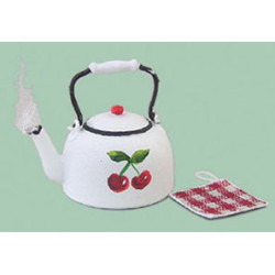 TEAKETTLE W/CHERRIES & POTHOLDER