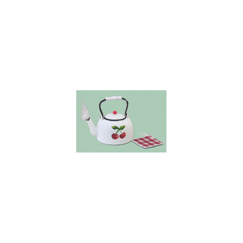 TEAKETTLE W/CHERRIES & POTHOLDER
