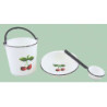 PAIL/DIPPER/BASIN CHERRIES PAINTED