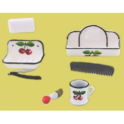SHAVING ACCESSORIES 6PCS PAINTED CHERRIE