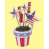 FLOWER POT RED/WH/BLUE