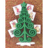 CHRISTMAS CARD HOLDER W/CARDS