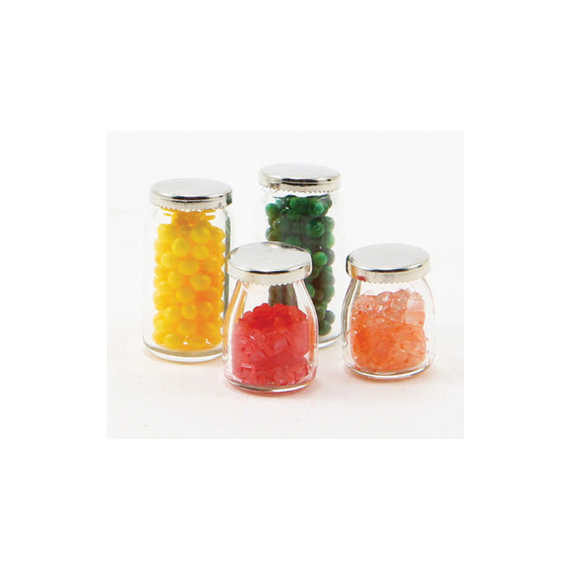 4 GLASS QUARTS/PINTS PRESERVES