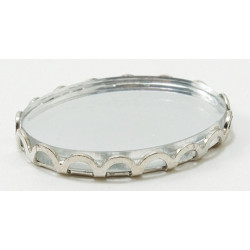 TINY MIRRORED TRAY, SILVER