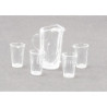 CRYSTAL PITCHER W/4 TUMBLERS