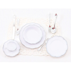 ONE PLACE SETTING-SILVER TRIM
