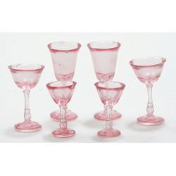 6 PCS., STEMWARE, PINK