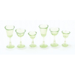 6 PCS, STEMWARE, TRANS. GREEN