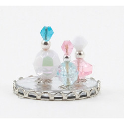 LARGE PERFUME TRAY WITH 3 BOTTLES