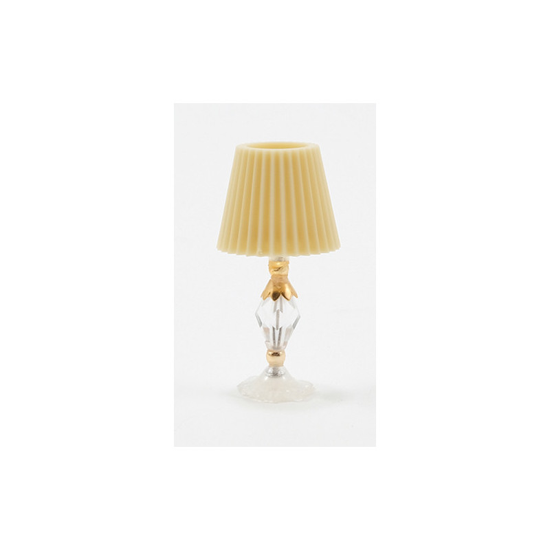 CRYSTAL LIKE TABLE LAMP W/GOLD TRIM