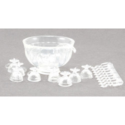 8 PIECE PUNCH BOWL SERVICE, CRYSTAL
