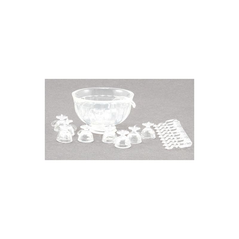 8 PIECE PUNCH BOWL SERVICE, CRYSTAL