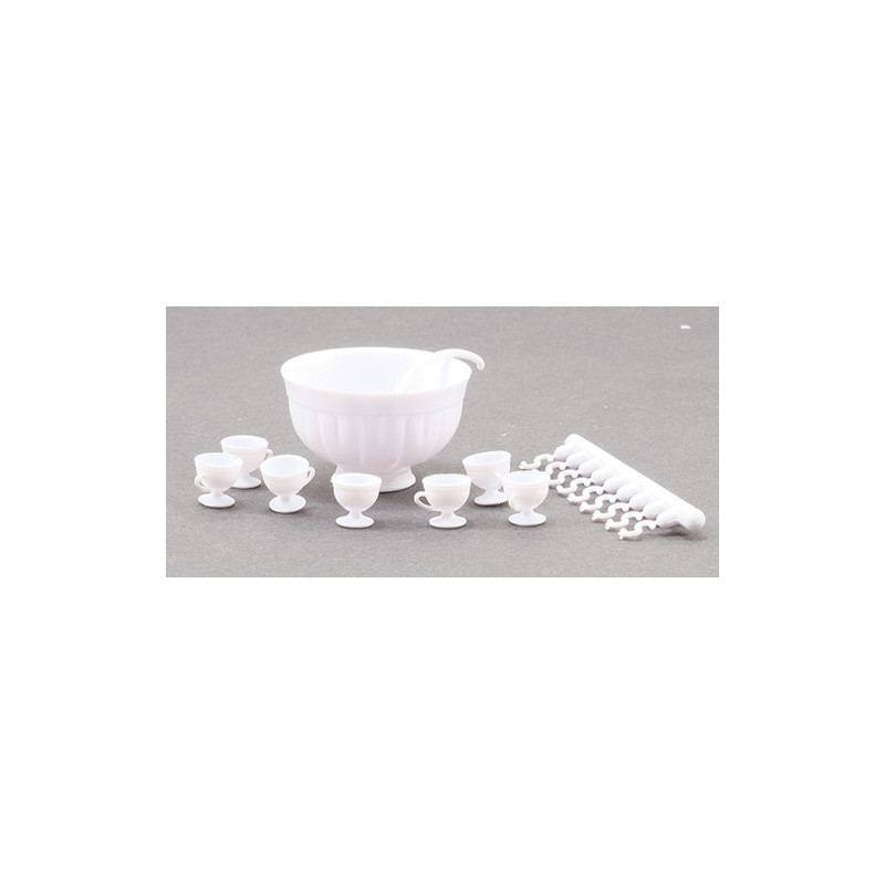 8 PIECE PUNCH BOWL SERVICE, WHITE