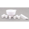 8 PIECE PUNCH BOWL SERVICE, WHITE