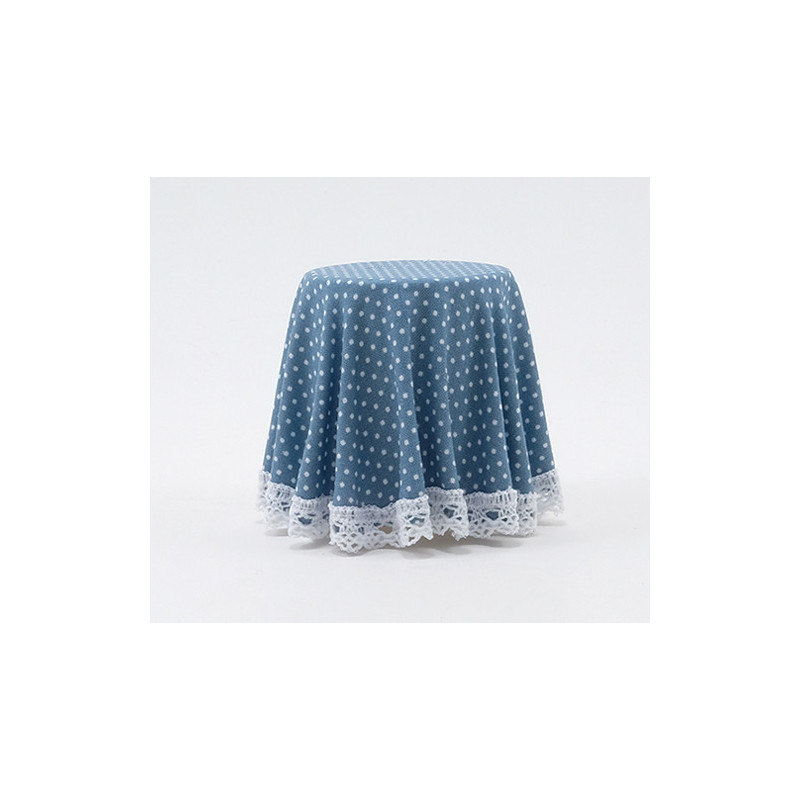 SKIRTED TABLE-BLUE MINI DOT