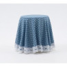 SKIRTED TABLE-BLUE MINI DOT