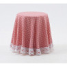 SKIRTED TABLE-PINK MINI DOT