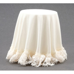SKIRTED TABLE, IVORY