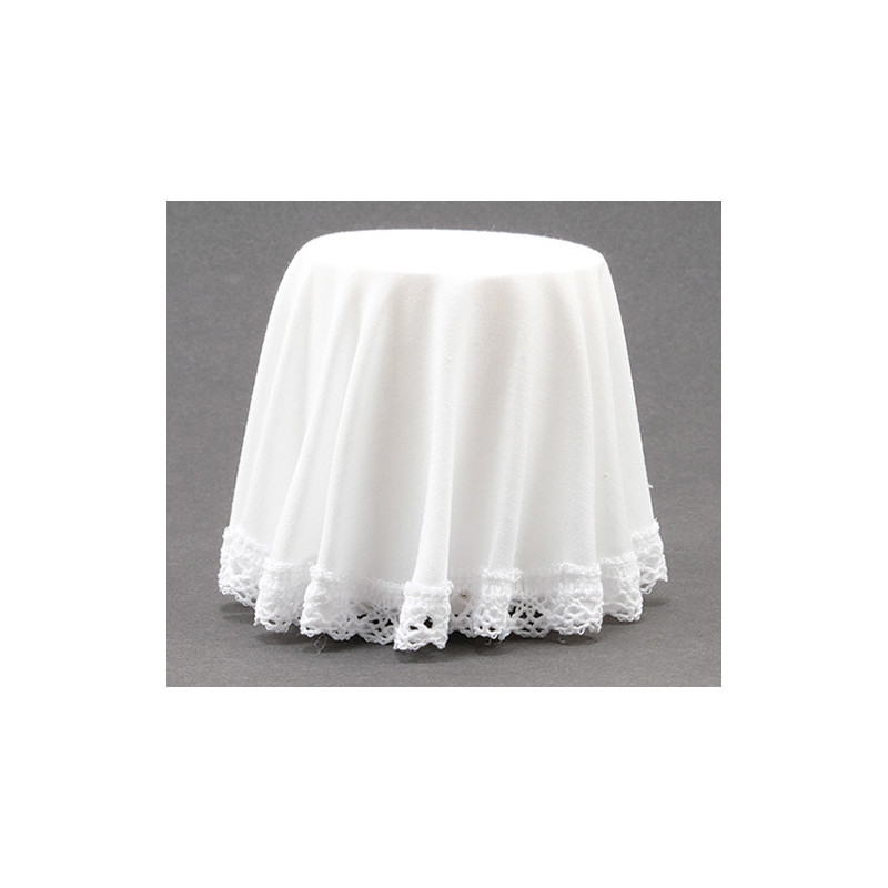 SKIRTED TABLE, WHITE