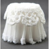 LACE TOP SKIRTED TABLE, WHITE
