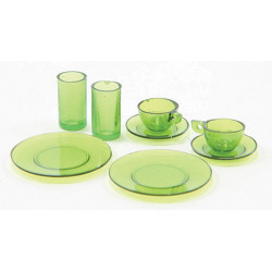 DISHES, GREEN, 8/PC