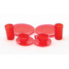 DISHES, RED, 8/PC