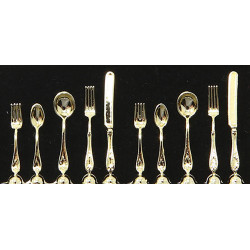 FLATWARE, GOLD 2-5/PC SETS
